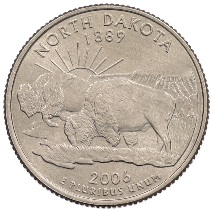 1/4 доллара (25 центов) 2006 года P США «Штаты и территории — Северная Дакота» — Фото №1