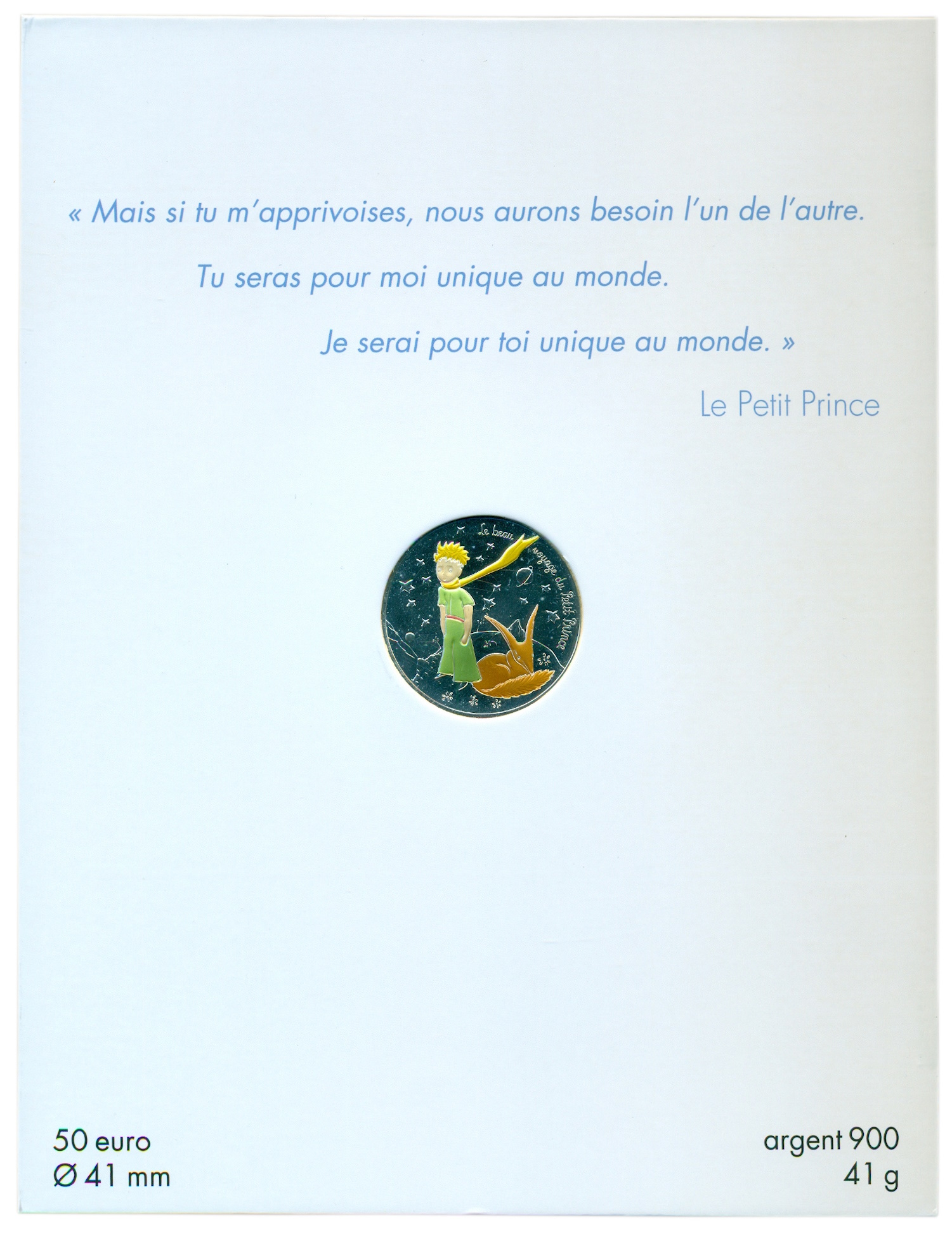 50 евро 2016 года Франция «Маленький принц — Лиса» — Фото №3