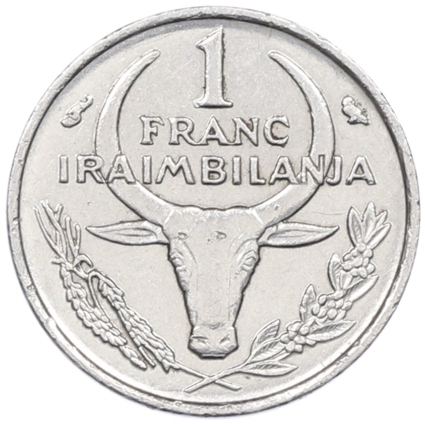 1 франк 1966 года Мадагаскар — Фото №2