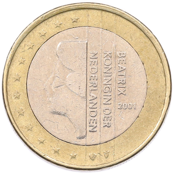 1 евро 2001 года Нидерланды — Фото №1