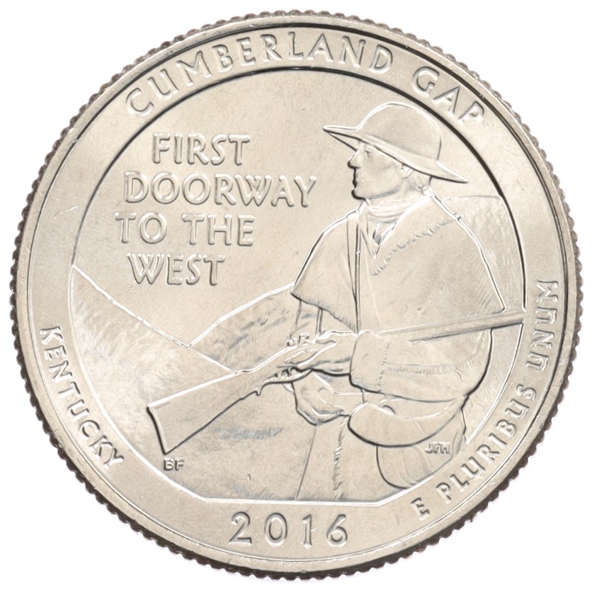 1/4 доллара (25 центов) 2016 года D США «Национальные парки — №32 Национальный парк Камберленд-Гэп» — Фото №1