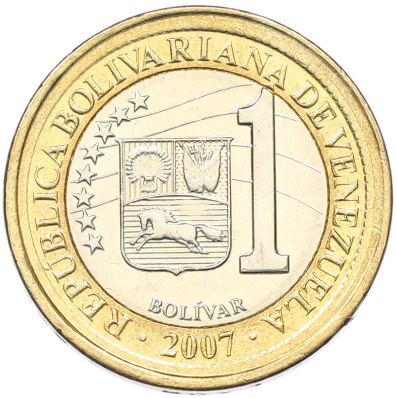 1 боливар 2007 года Венесуэла — Фото №1