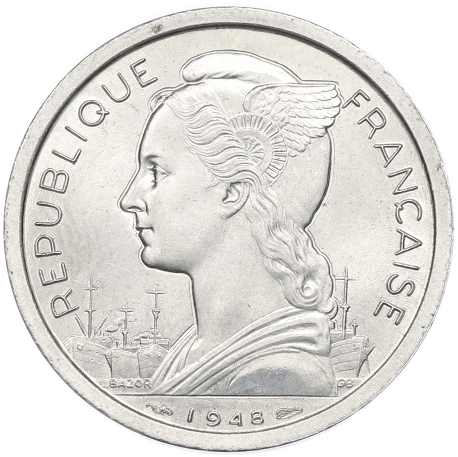 2 франка 1948 года Реюньон — Фото №2