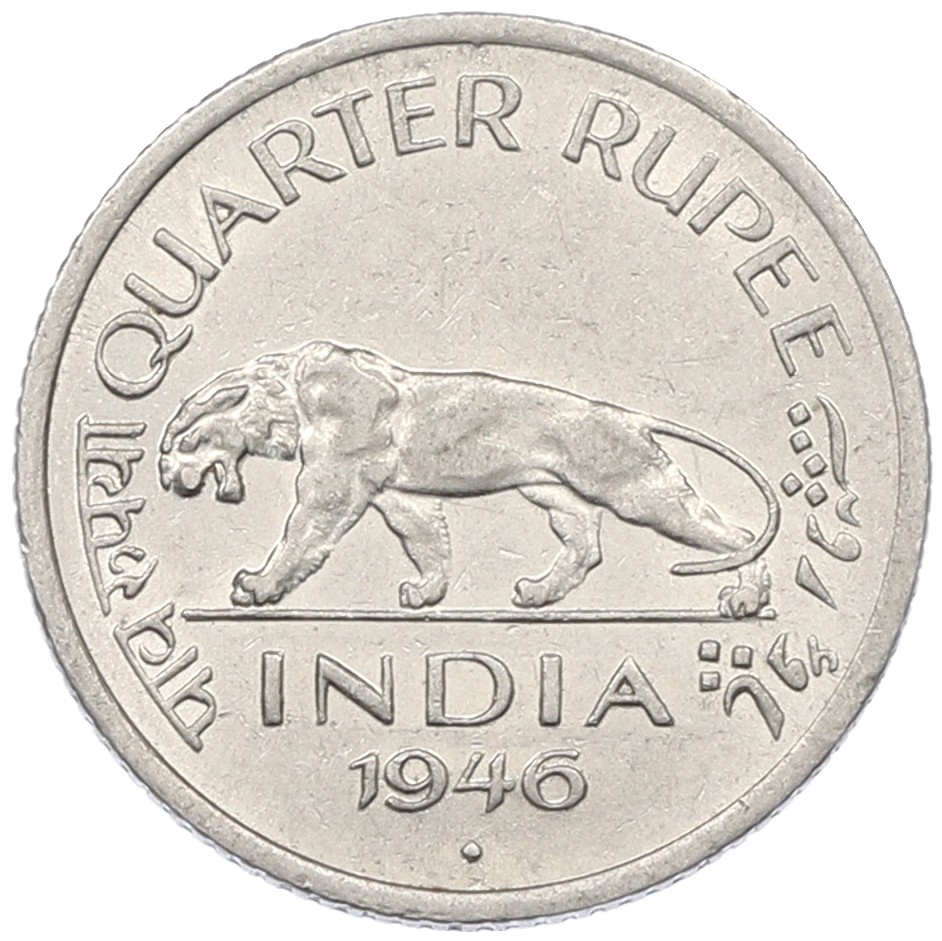 1/4 рупии 1946 года Британская Индия — Фото №1