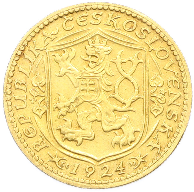 1 дукат 1924 года Чехословакия «Святой Вацлав» — Фото №2