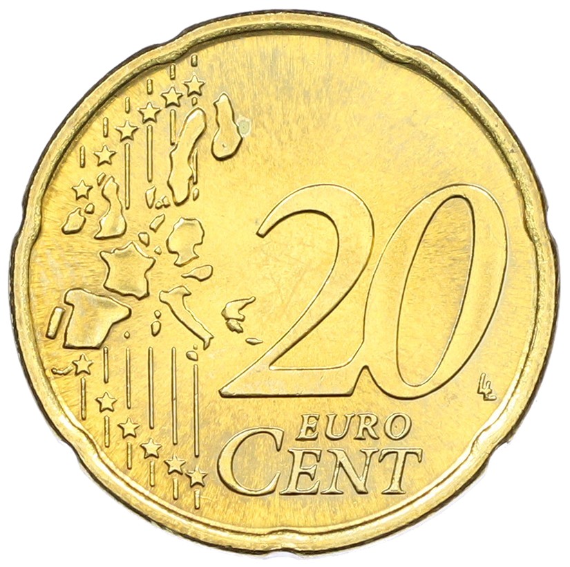 20 евроцентов 2002 года Португалия — Фото №2