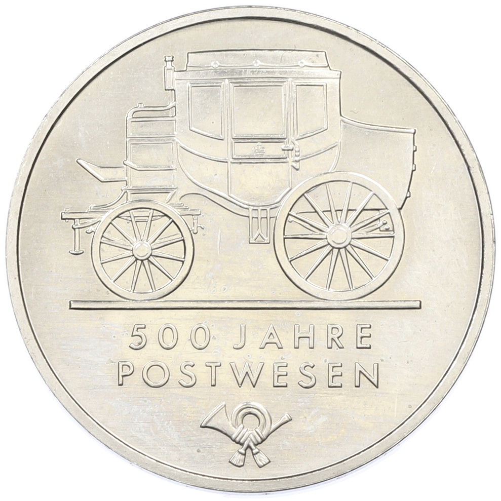 5 марок 1990 года Восточная Германия (ГДР) «500 лет почте» — Фото №1