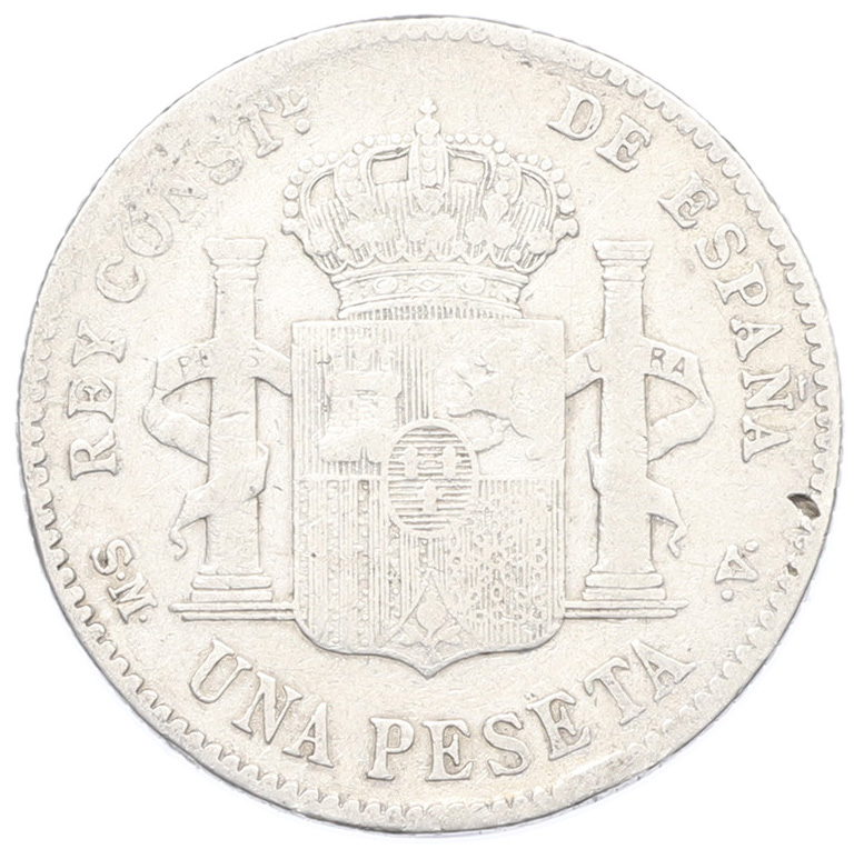 1 песета 1903 года Испания — Фото №2