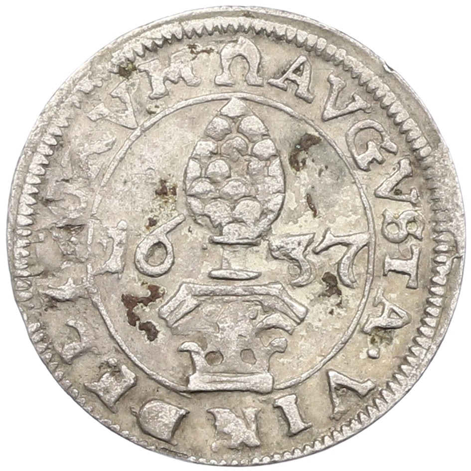 2 крейцера 1637 года Аугсбург — Фото №1