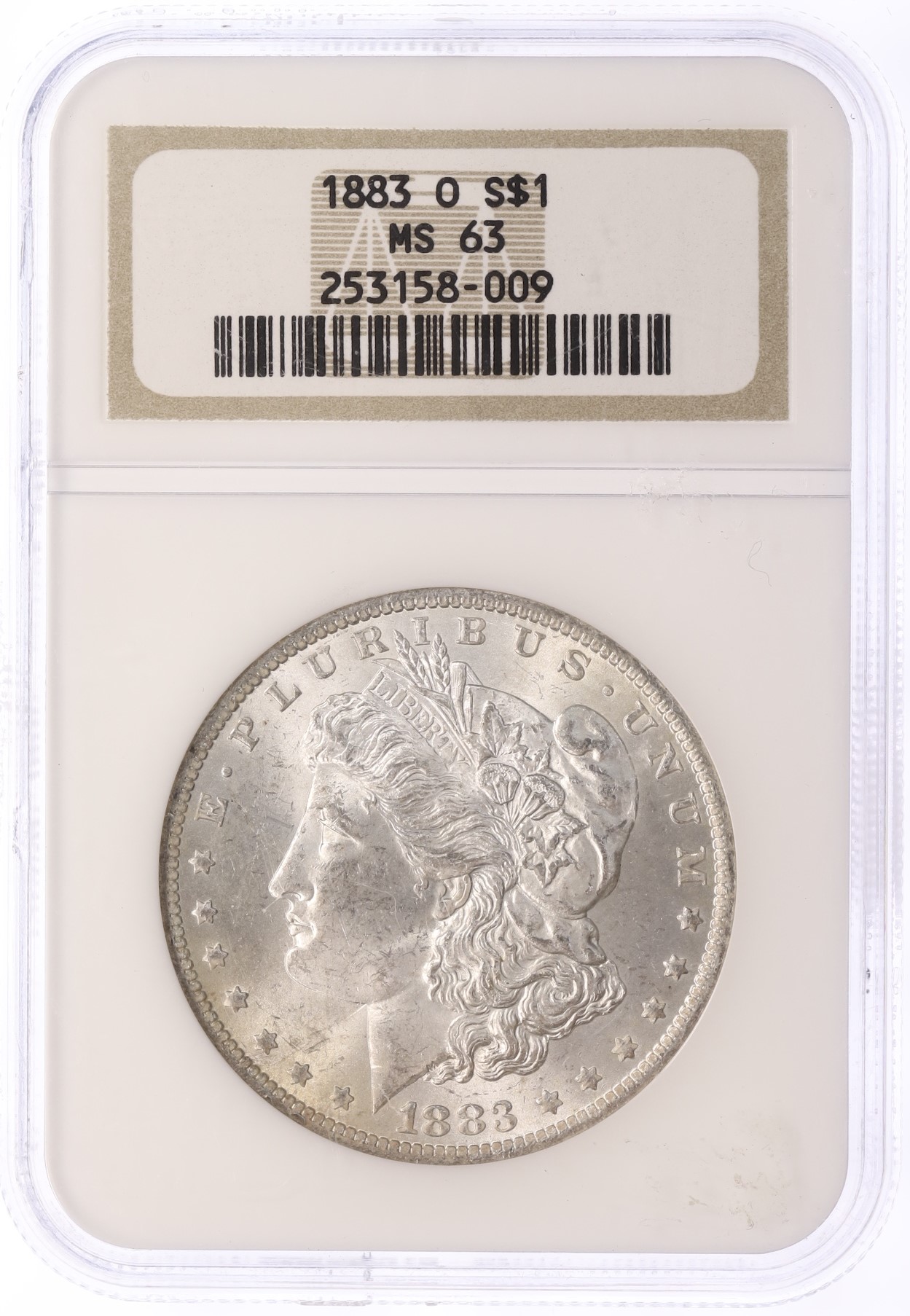 1 доллар 1883 года О США «Доллар Моргана» в слабе NGC (MS63) — Фото №3