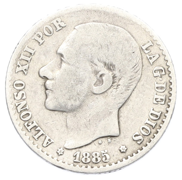 50 сентимо 1885 года Испания — Фото №1