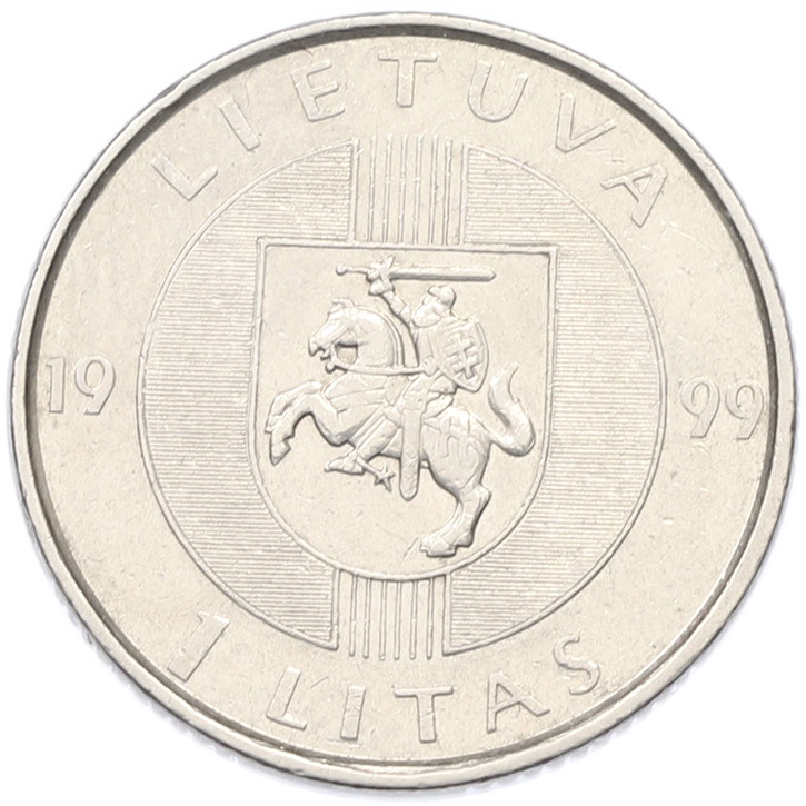 1 лит 1999 года Литва «10 лет Балтийскому пути» — Фото №2