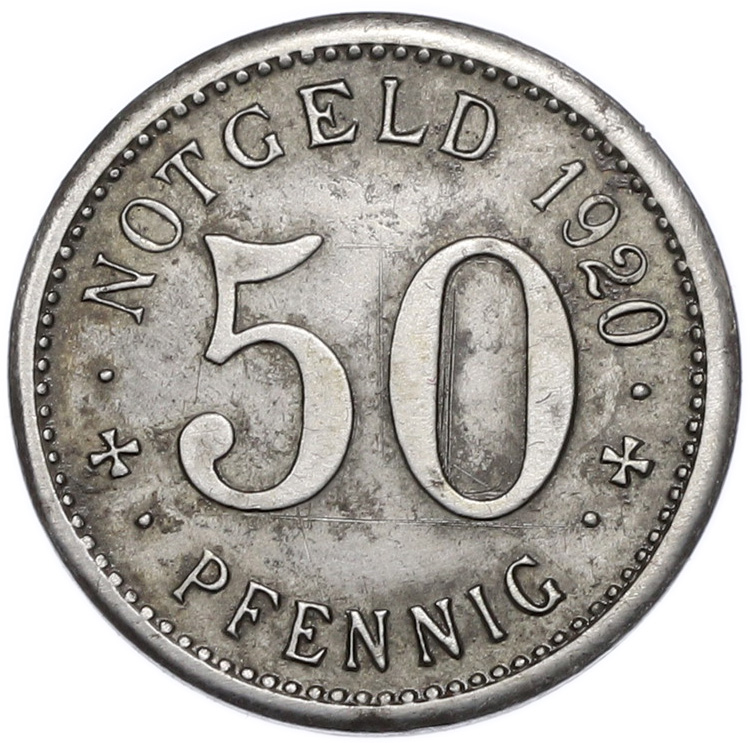 50 пфеннигов 1920 года Германия — город Менден (Нотгельд) — Фото №2