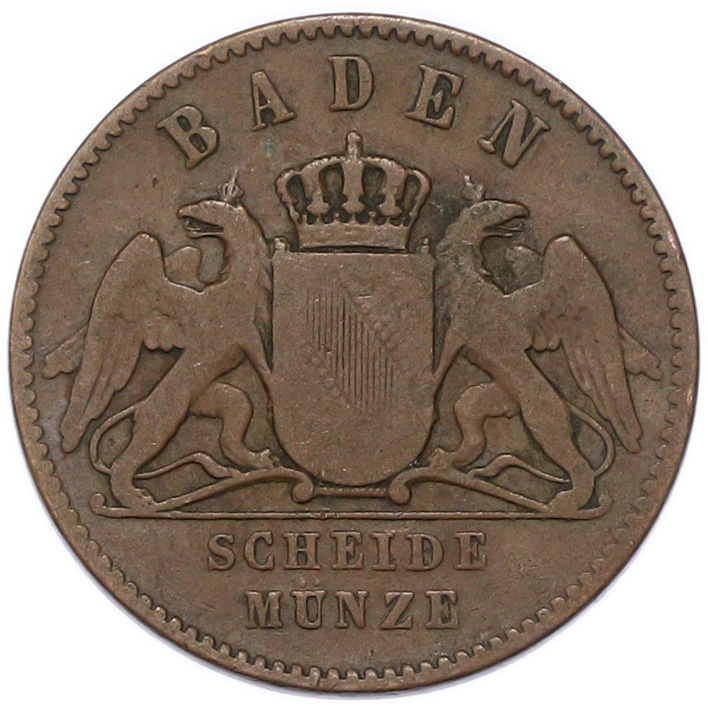 1 крейцер 1864 года Баден — Фото №2