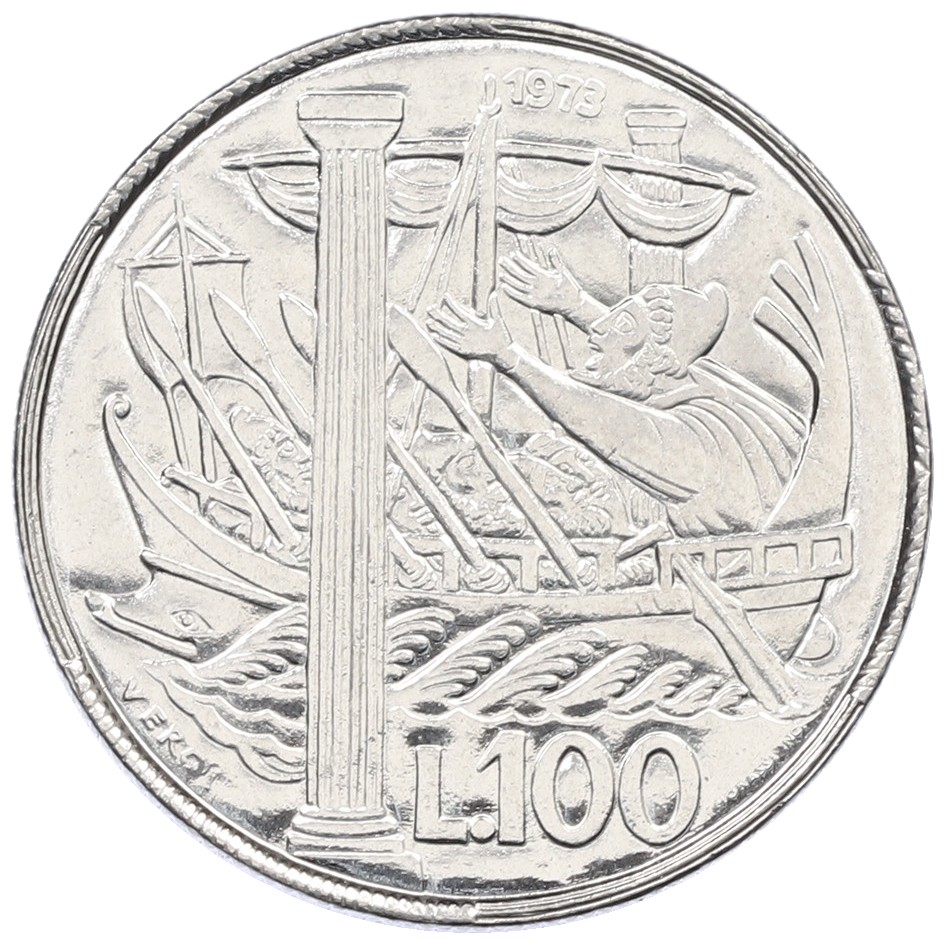 100 лир 1973 года Сан-Марино — Фото №1