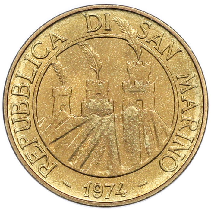 20 лир 1974 года Сан-Марино — Фото №2