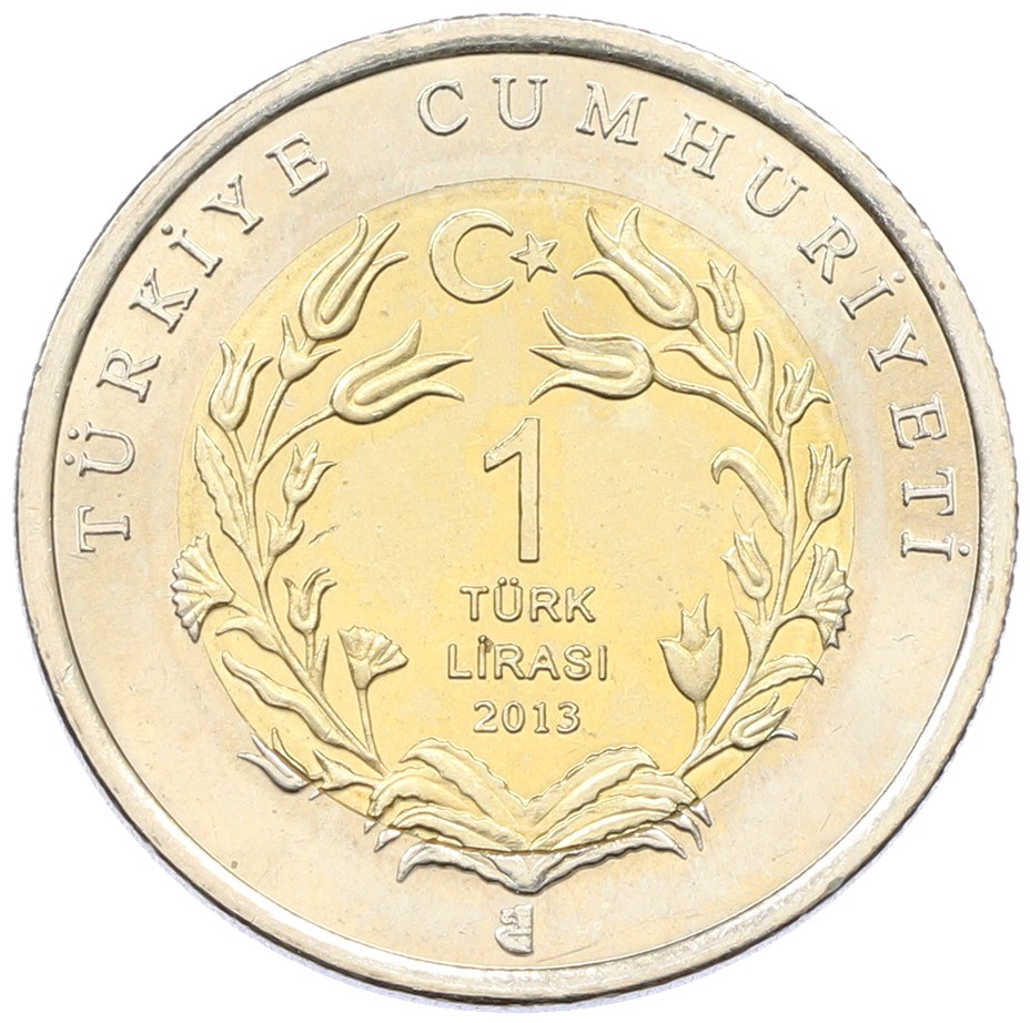 1 лира 2013 года Турция «Фауна Турции — Тюлень-Монах» — Фото №2