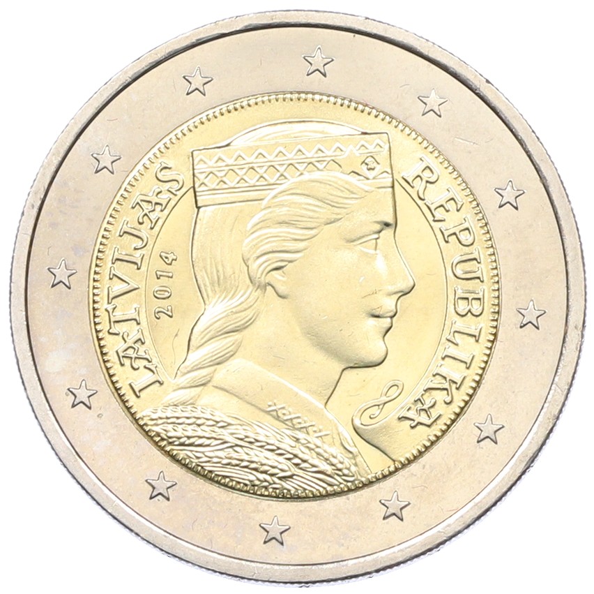 2 евро 2014 года Латвия — Фото №1