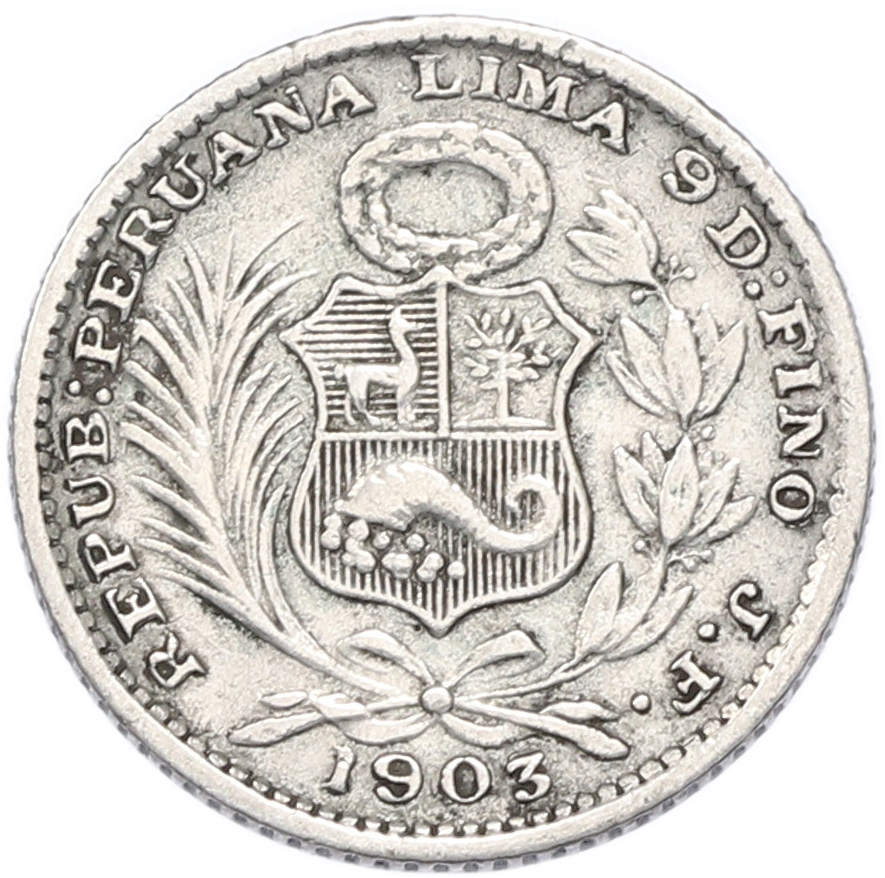 1 динеро 1903 года Перу — Фото №1