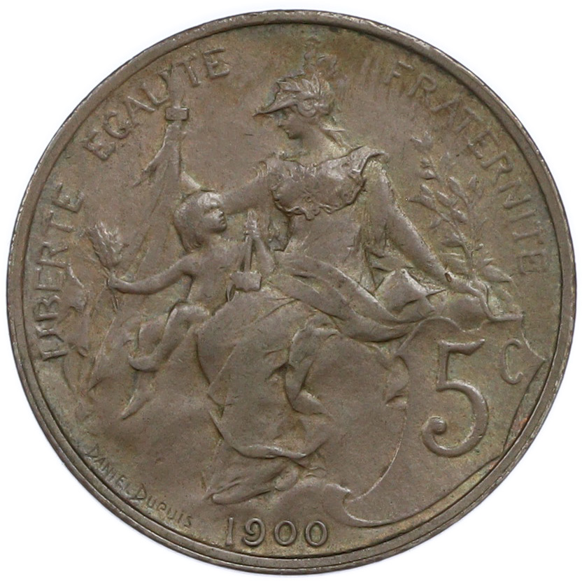 5 сантимов 1900 года Франция — Фото №1