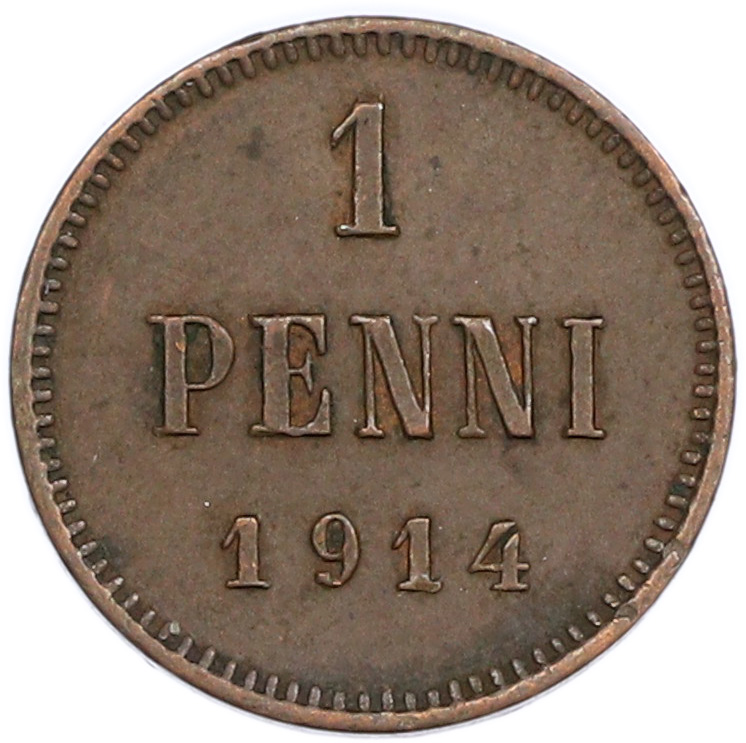 1 пенни 1914 года Русская Финляндия — Фото №1