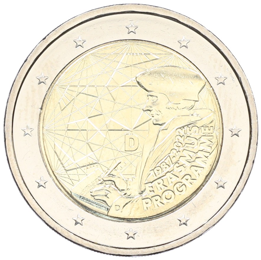 2 евро 2022 года D Германия «35 лет программе Эразмус» — Фото №1