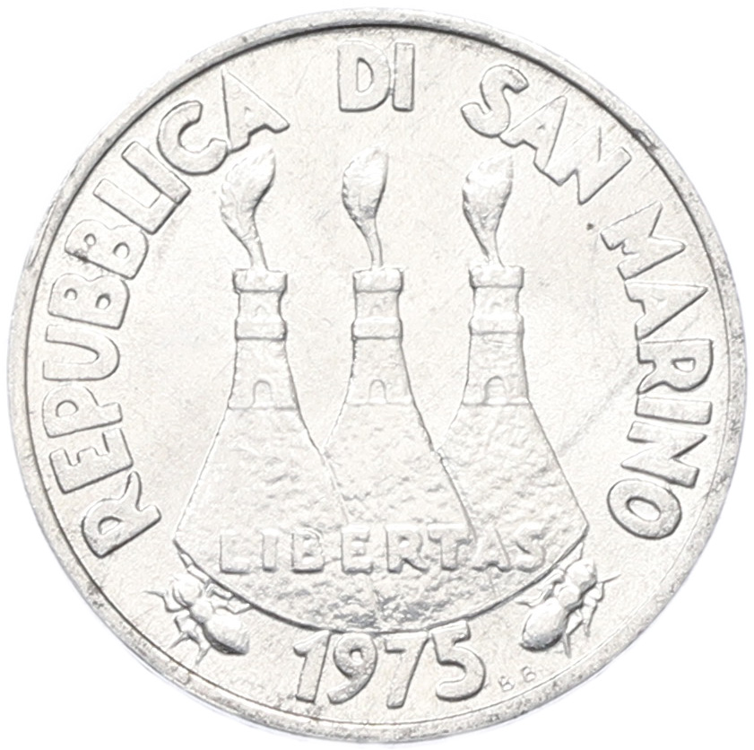 1 лира 1975 года Сан-Марино — Фото №2