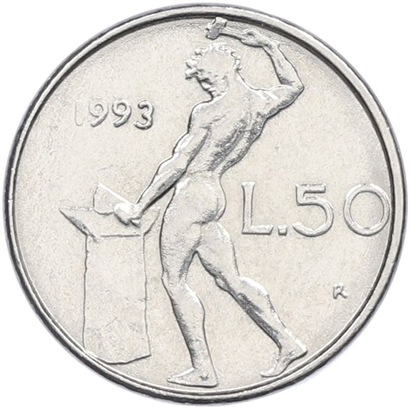 50 лир 1993 года Италия — Фото №1