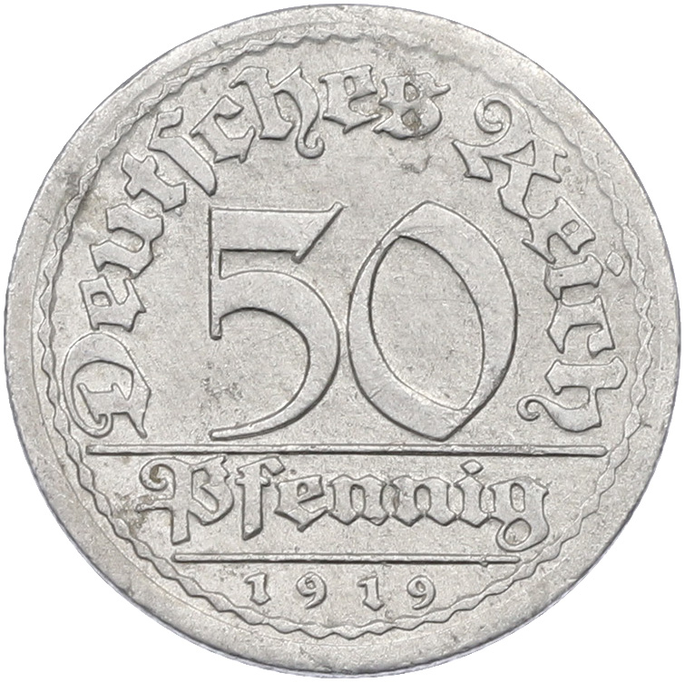 50 пфеннигов 1919 года J Германия — Фото №1