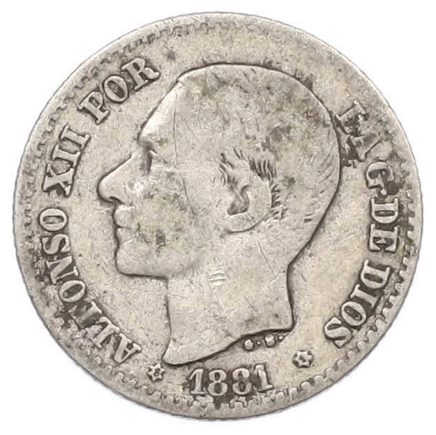 50 сентимо 1881 года Испания — Фото №1