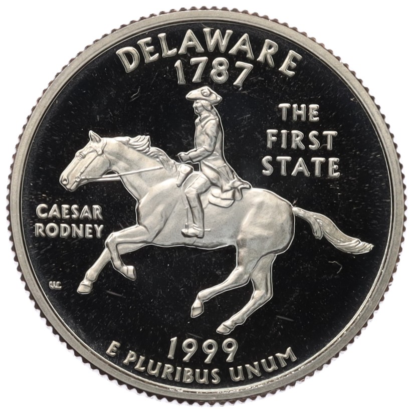 1/4 доллара (25 центов) 1999 года S США «Штаты и территории — Делавэр» — Фото №1