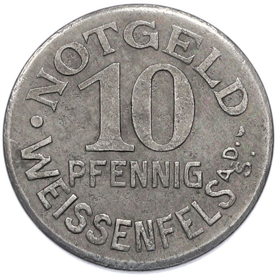 10 пфеннигов 1920 года Германия — город Вайсенфельс (Нотгельд) — Фото №2