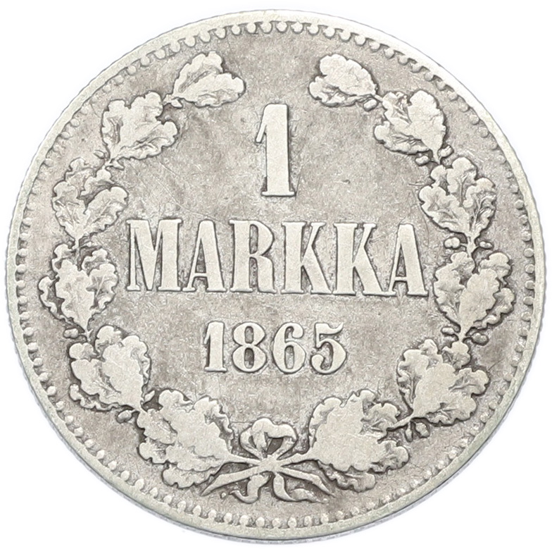 1 марка 1865 года Русская Финляндия — Фото №1