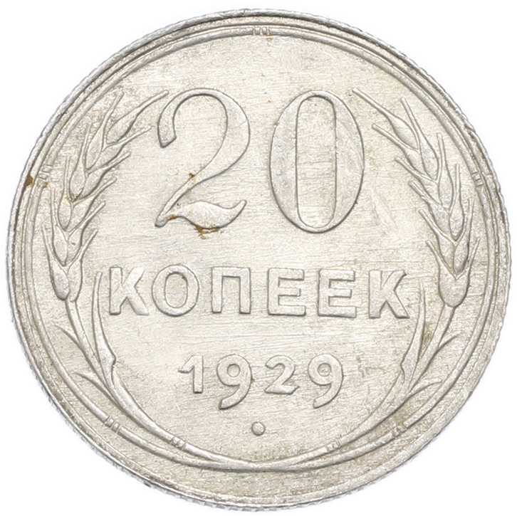 20 копеек 1929 года — Фото №1
