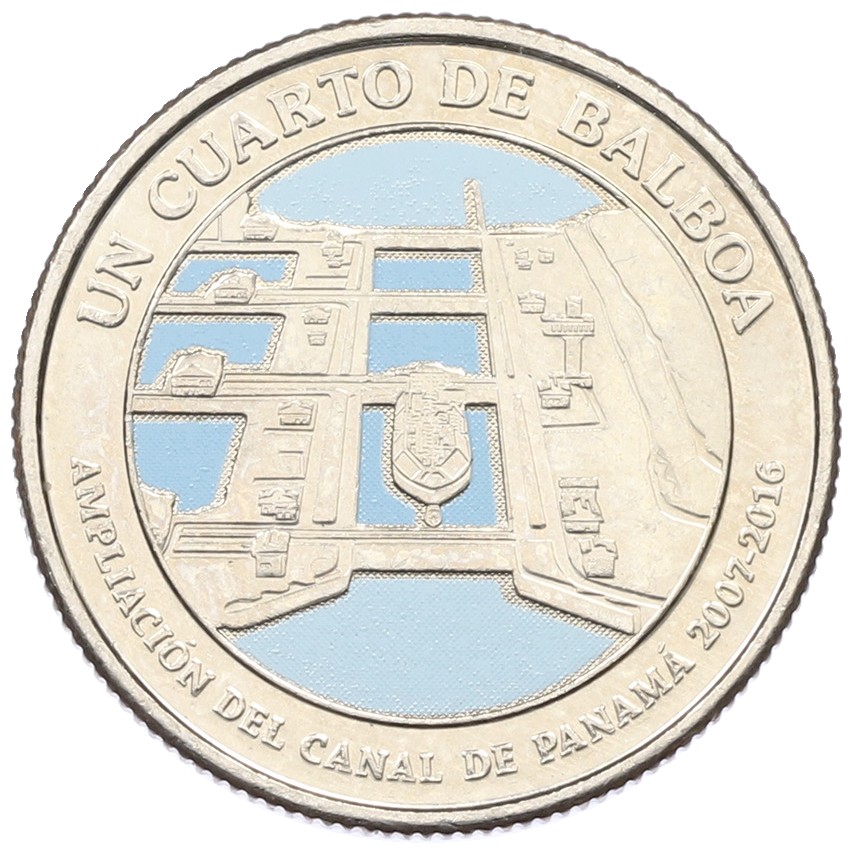 1/4 бальбоа 2016 года Панама «100 лет строительству Панамского канала — Расширение канала 2007-2016» — Фото №1