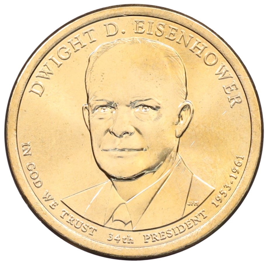 1 доллар 2015 года (D) США «34-й президент США Дуайт Эйзенхауэр» — Фото №1
