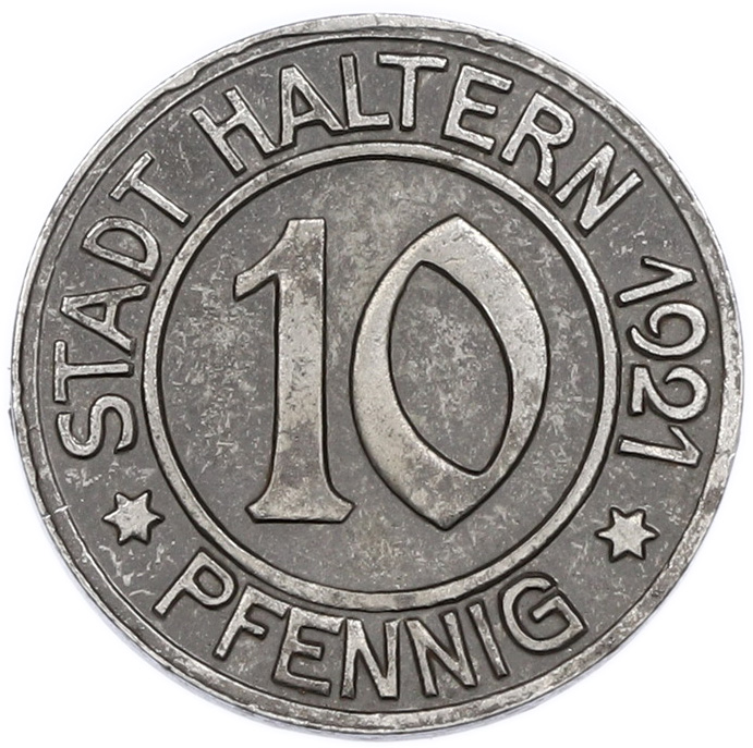 10 пфеннигов 1921 года Германия — город Хальтерн (Нотгельд) — Фото №2