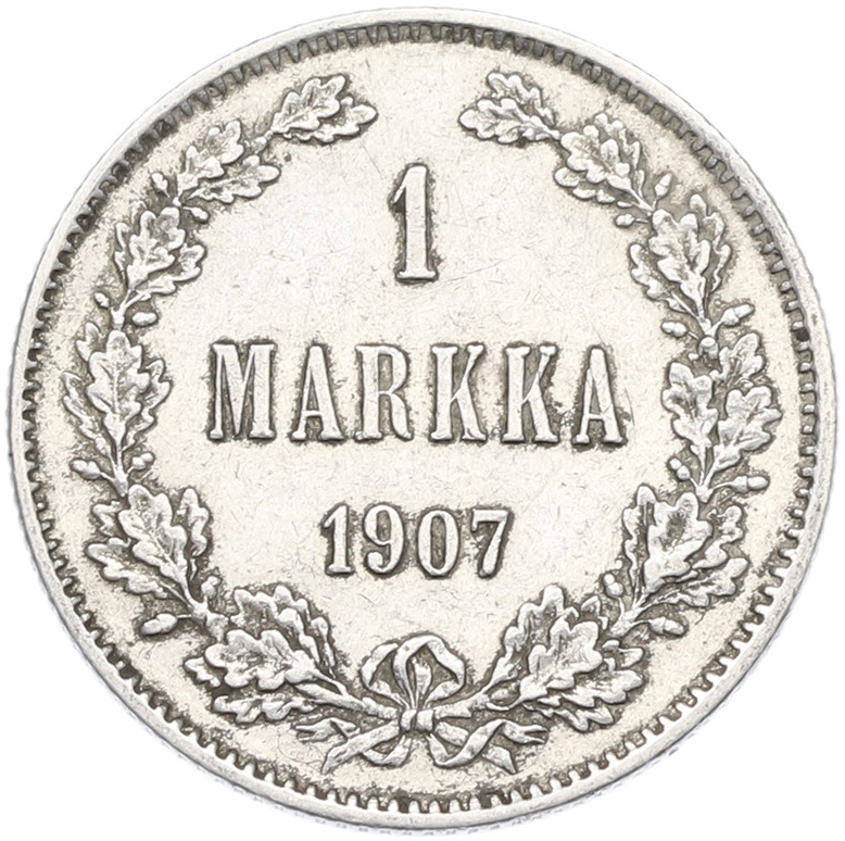 1 марка 1907 года Русская Финляндия — Фото №1