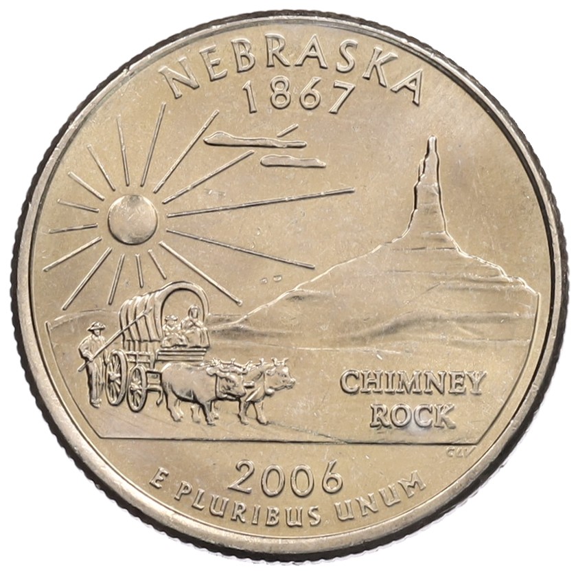 1/4 доллара (25 центов) 2006 года P США «Штаты и территории — Небраска» — Фото №1