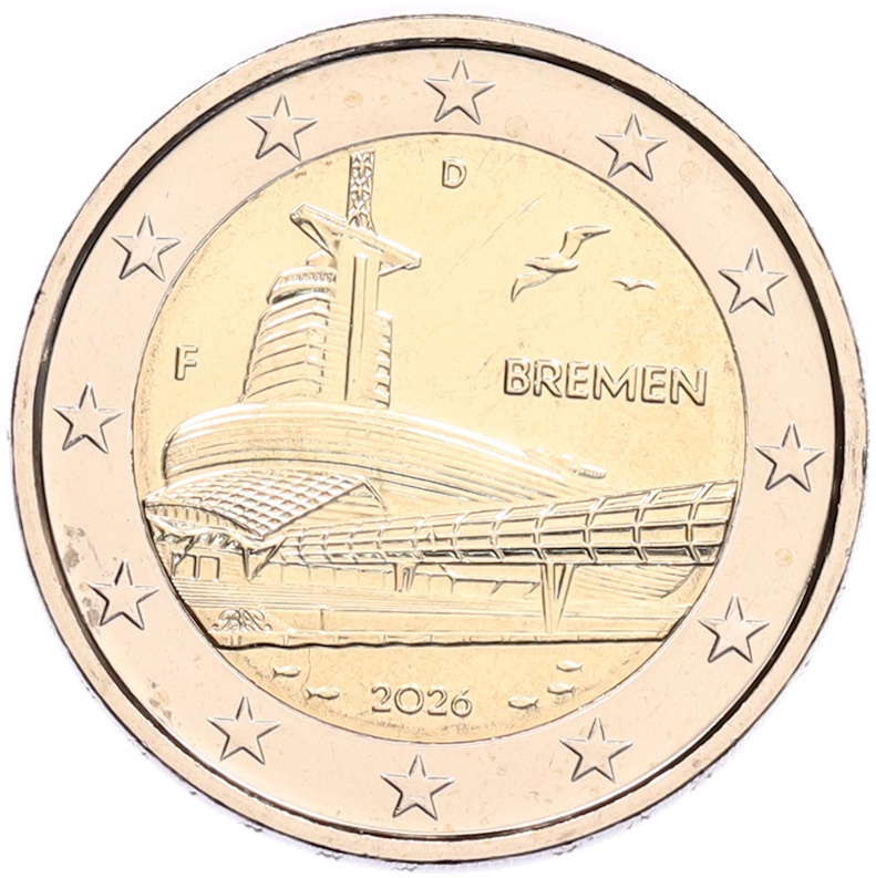 2 евро 2026 года F Германия «Федеральные земли Германии — Бремен, музей климатических зон» — Фото №1