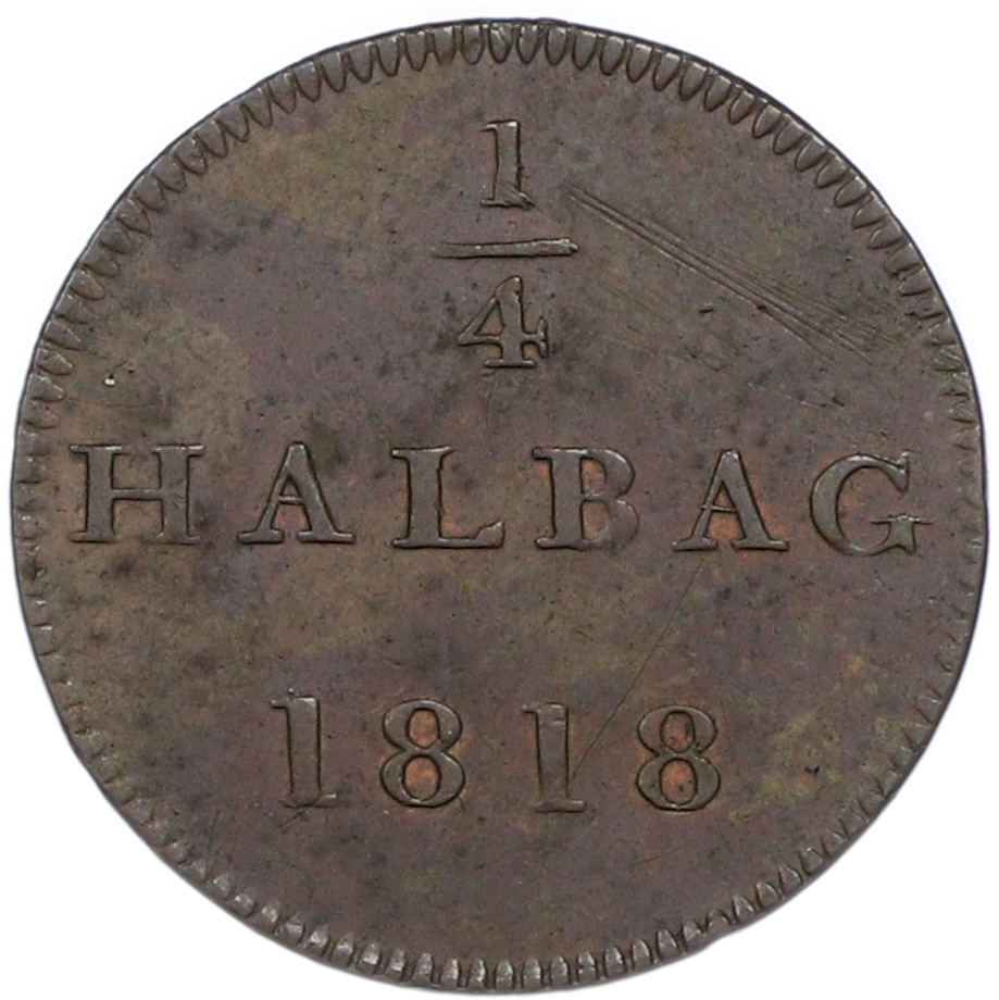 1/4 хальбага 1818 года Брауншвейг-Вольфенбюттель — Фото №2