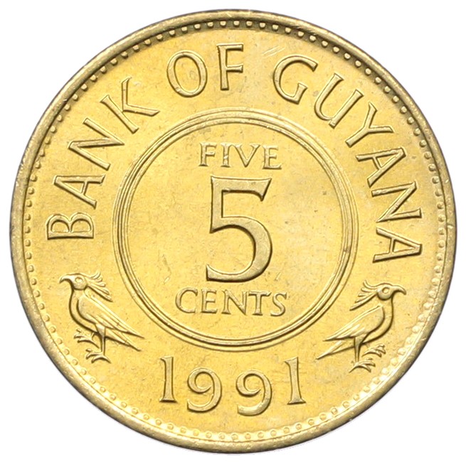 5 центов 1991 года Гайана — Фото №1