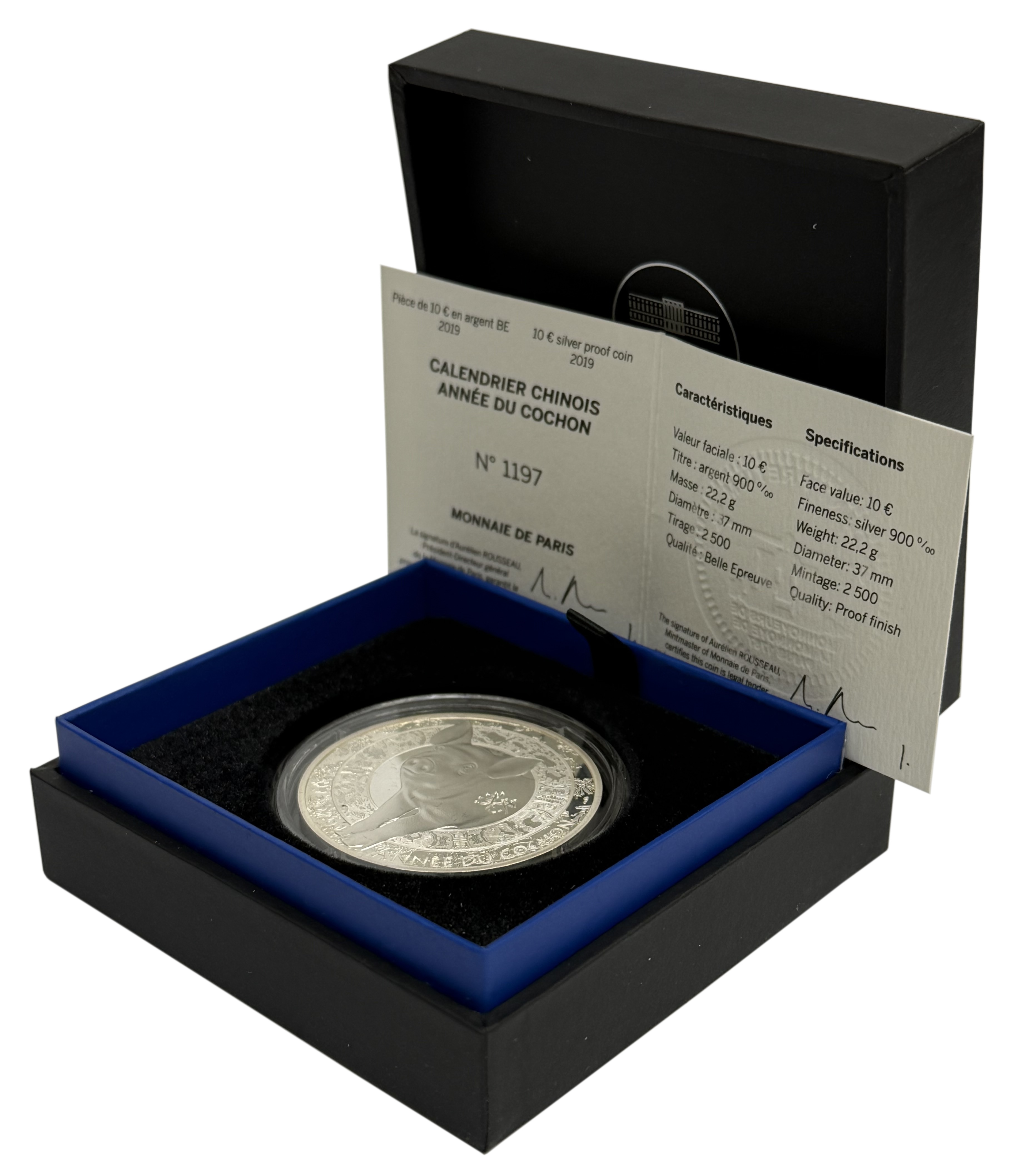 10 евро 2019 года Франция «Китайский гороскоп — год свиньи» — Фото №3