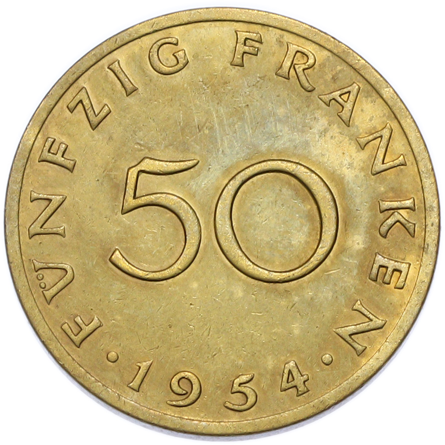 50 франков 1954 года Саар — Фото №1