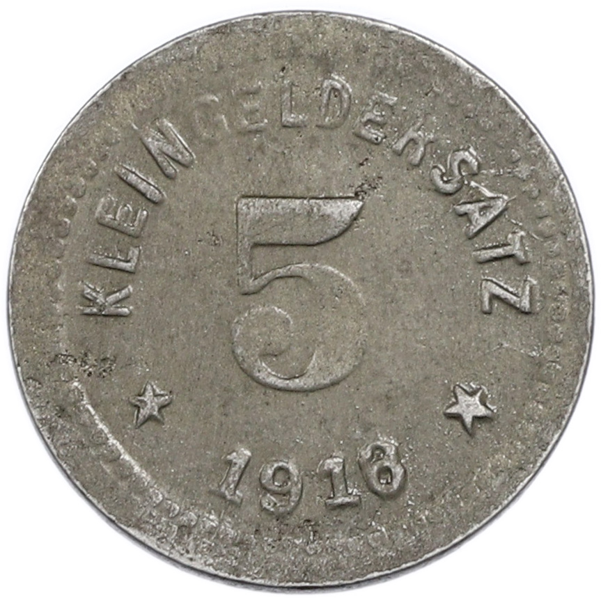 5 пфеннигов 1918 года Германия — район Кверфурт (Нотгельд) — Фото №2