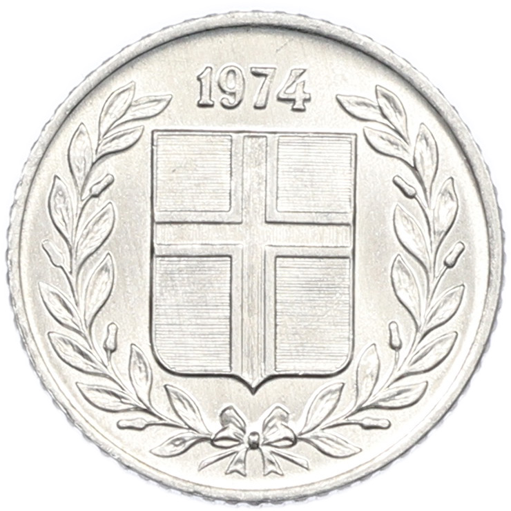 10 эйре 1974 года Исландия — Фото №1