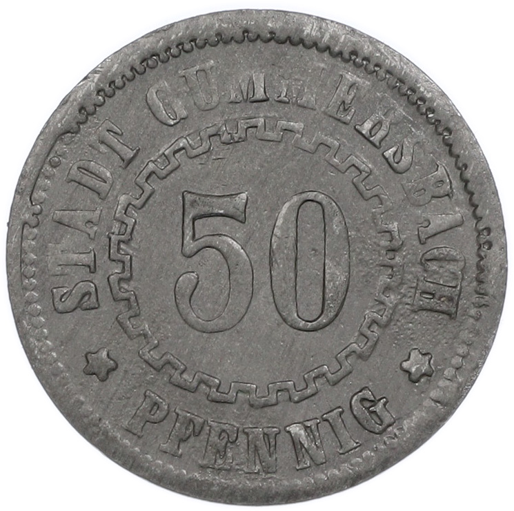 50 пфеннигов 1919 года Германия — город Гуммерсбах (Нотгельд) — Фото №2