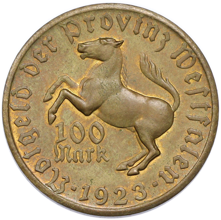 100 марок 1923 года Германия — Вестфалия (Нотгельд) — Фото №1