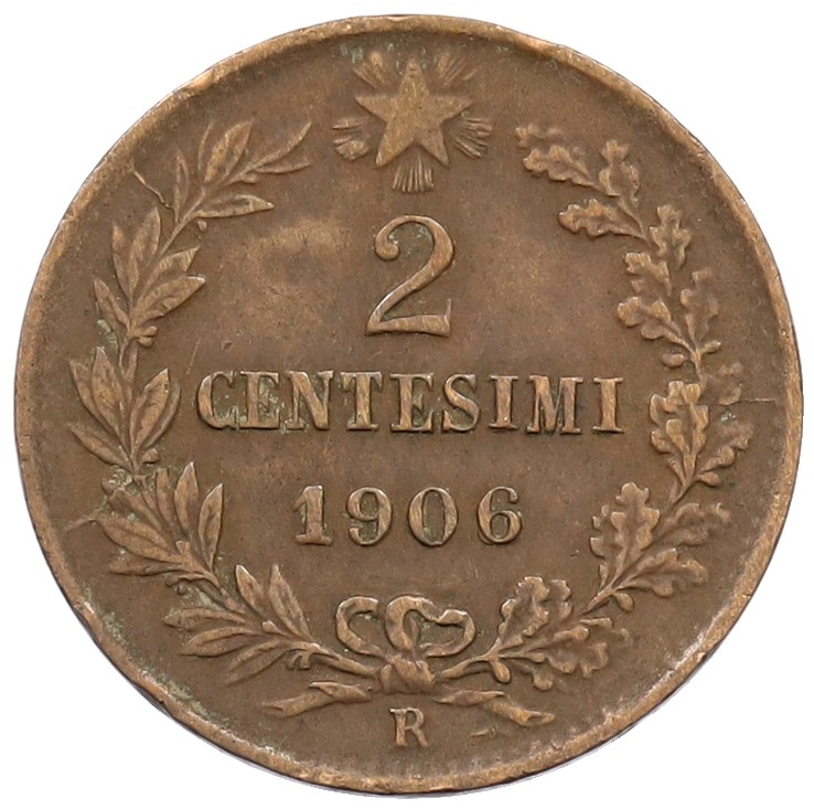 2 чентезимо 1906 года Италия — Фото №1