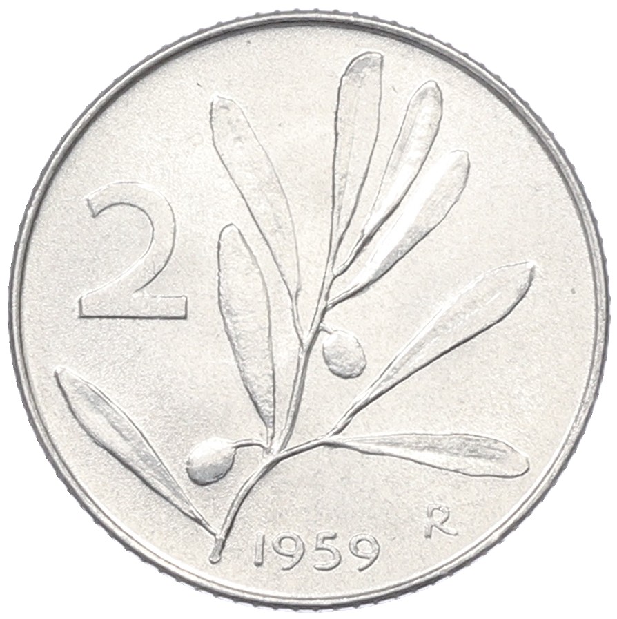 2 лиры 1959 года Италия — Фото №1